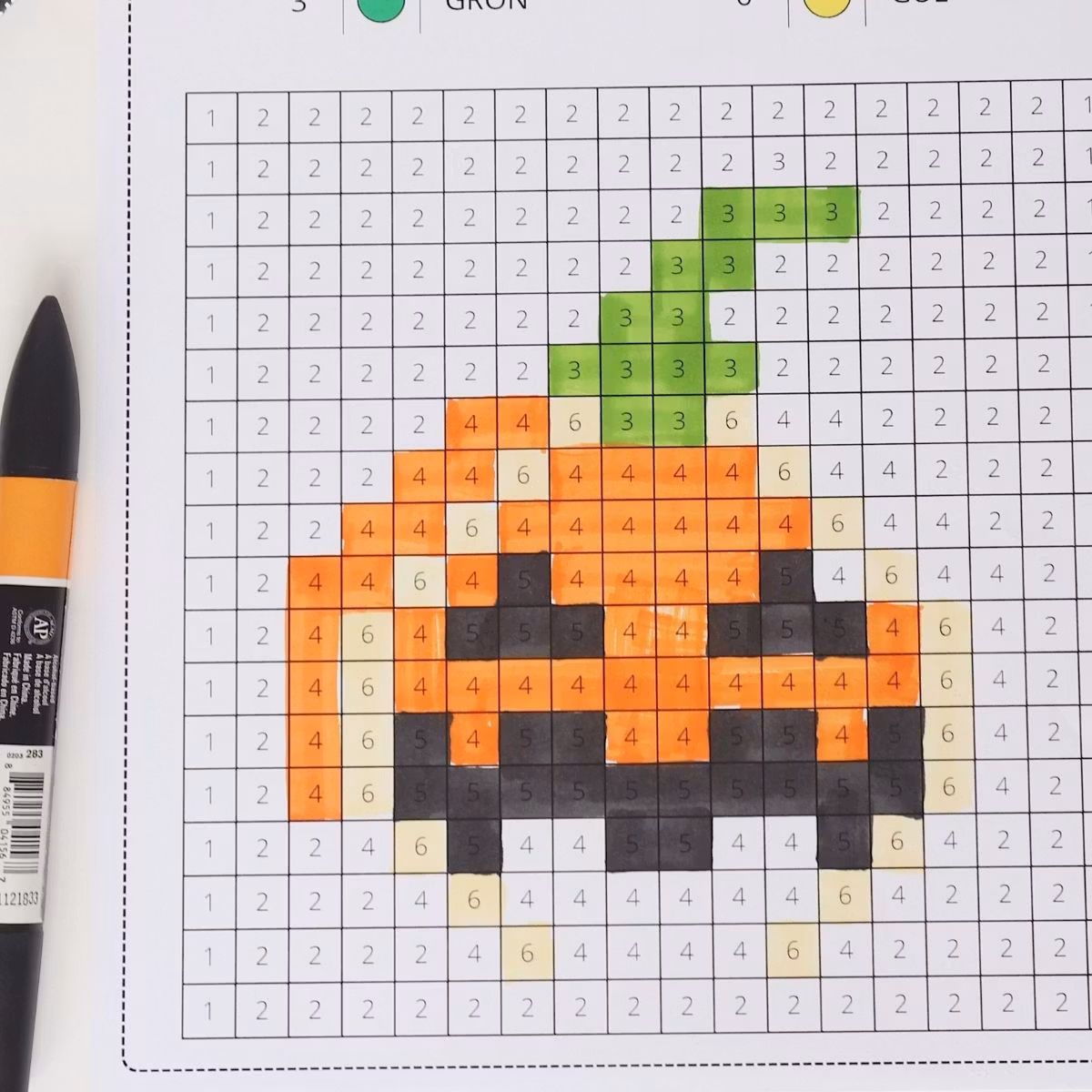 Pixelbilder Halloween - Bastelvorlagen für Kinder