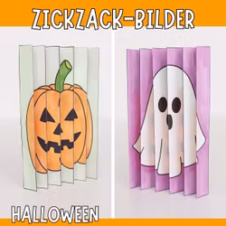 Halloweenbasteln - Zickzack-Bilder (Agamograph)