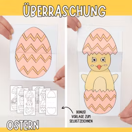 Osterbasteln für Kinder - Aufklappbare Ostereier