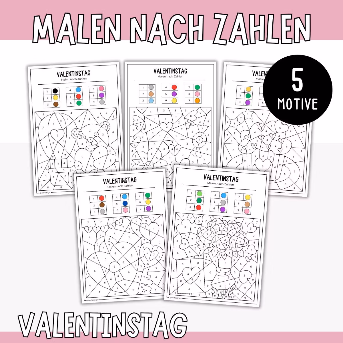 Malen nach Zahlen - Valentinstag