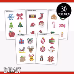 30 Perlenvorlagen - Weihnachten-Bügelperlen