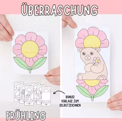 Frühlingsbasteln für Kinder - Aufklappbare Blumen