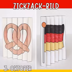 Nationaltagsbasteln - Zickzack-Bilder (Agamograph)