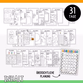 Halloween-Bastelkalender - Standard (31 Bastelvorlagen)