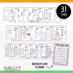 Halloween-Bastelkalender - Standard (31 Bastelvorlagen)