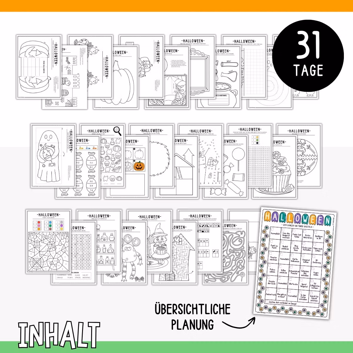 Halloween-Bastelkalender – KOMBI (Standard & Extra leicht)