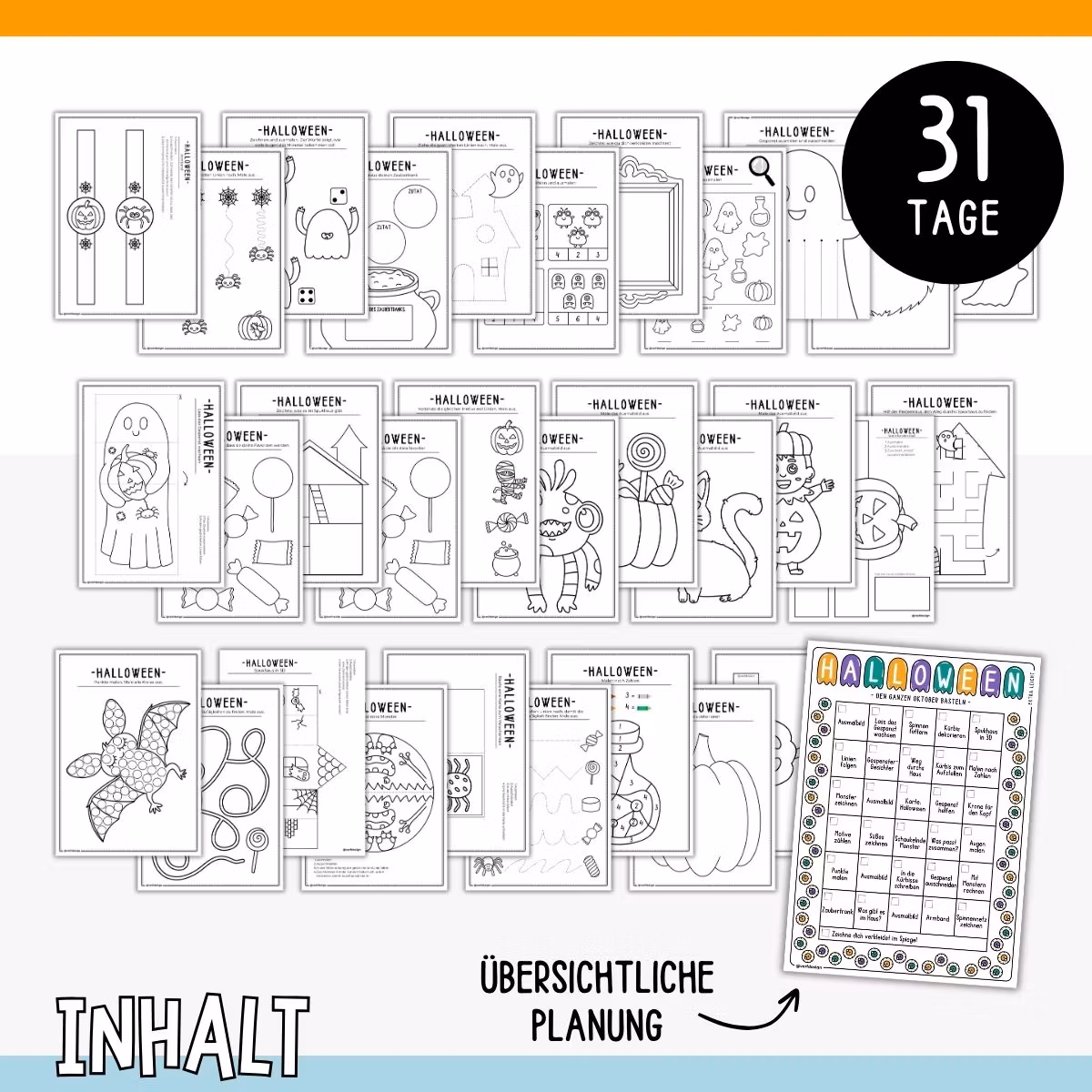 Halloween-Bastelkalender – KOMBI (Standard & Extra leicht)