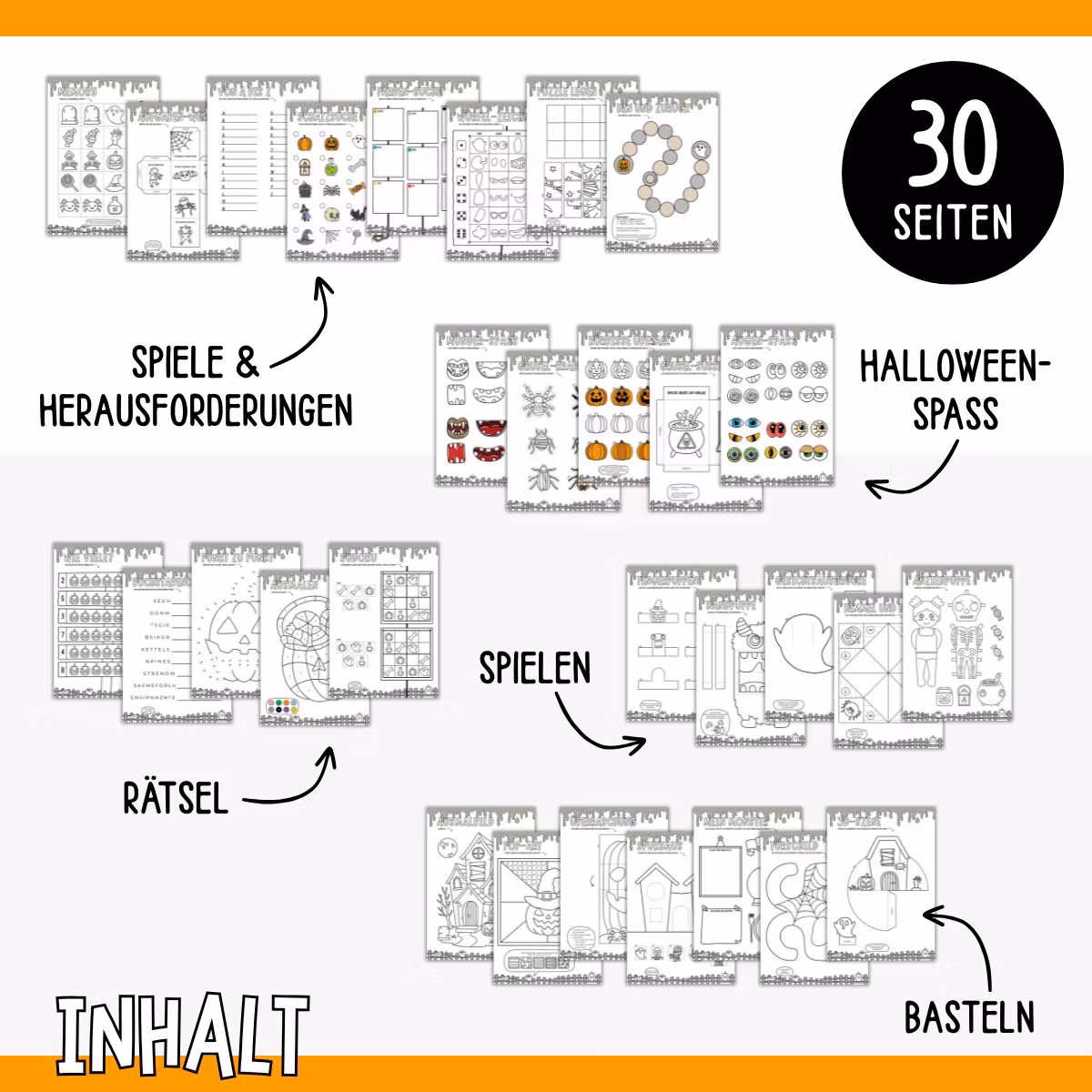 Herausforderungen, Spaß, Spiele & Basteln - Halloween