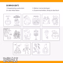 Halloween-Malbuch - 16 Ausmalbilder zum Ausdrucken