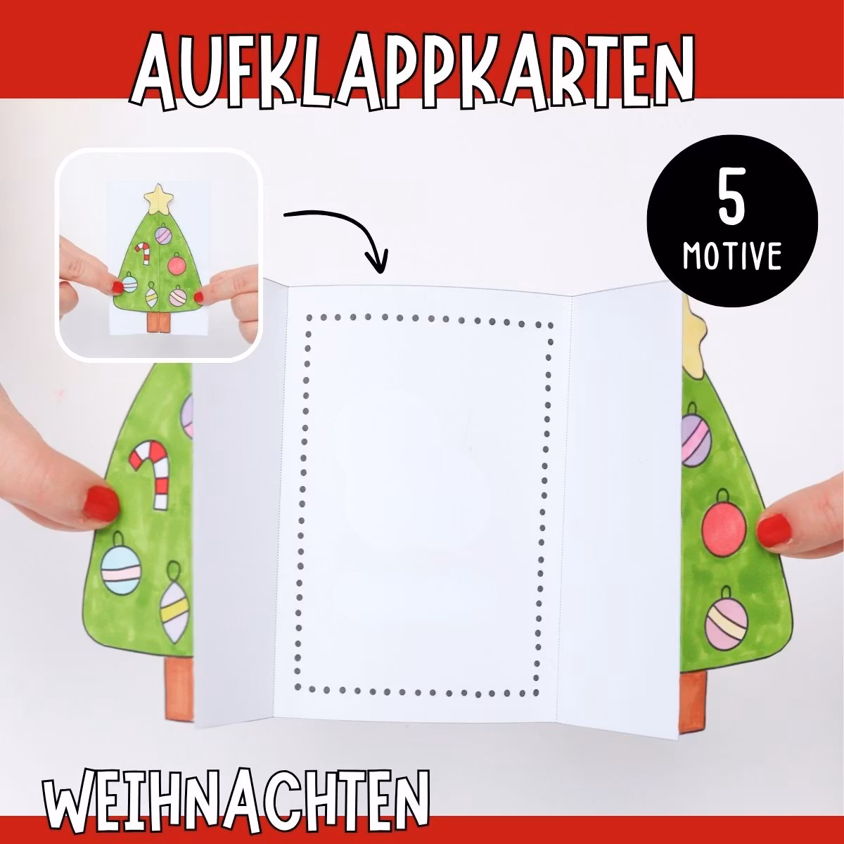 Weihnachtskarten - Bastelvorlagen zum Ausdrucken