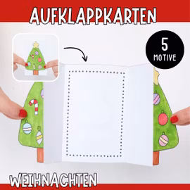 Weihnachtskarten - Bastelvorlagen zum Ausdrucken