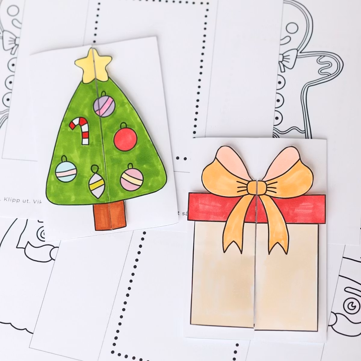 Weihnachtskarten - Bastelvorlagen zum Ausdrucken