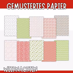 Weihnachtliches Bastelpapier zum Ausdrucken