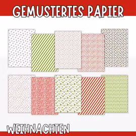 Weihnachtliches Bastelpapier zum Ausdrucken