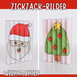 Weihnachtsbasteln – Zickzack-Bilder (Agamograph)