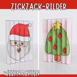 Weihnachtsbasteln – Zickzack-Bilder (Agamograph)