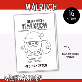 Weihnachten-Malbuch - 16 Ausmalbilder zum Ausdrucken
