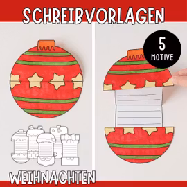Schreibvorlagen zum Aufklappen - Weihnachtsbasteln