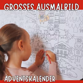 Großes Ausmalbild - Adventskalender zum Ausdrucken