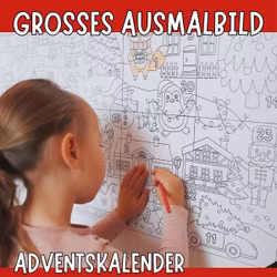 Großes Ausmalbild - Adventskalender zum Ausdrucken