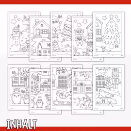 Großes Ausmalbild - Adventskalender zum Ausdrucken