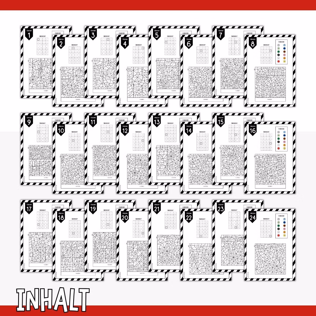 Malen nach Zahlen – Adventskalender zum Ausdrucken