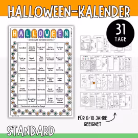 Halloween-Bastelkalender - Standard (31 Bastelvorlagen)