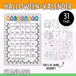 Halloween-Bastelkalender - Standard (31 Bastelvorlagen)