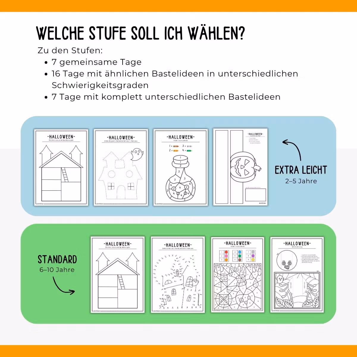 Halloween-Bastelkalender – KOMBI (Standard & Extra leicht)
