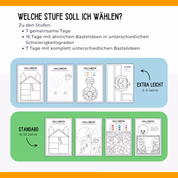 Halloween-Bastelkalender – KOMBI (Standard & Extra leicht)
