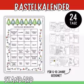 Bastel-Adventskalender - Standard (24 Bastelvorlagen)
