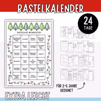 Bastel-Adventskalender - Extra leicht (24 Bastelvorlagen)