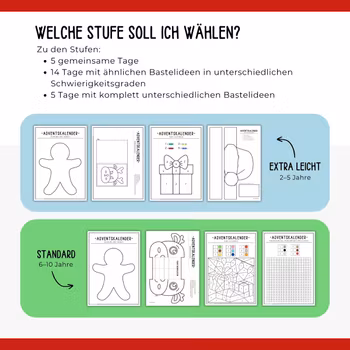 Bastel-Adventskalender - KOMBI (Standard & Extra leicht)