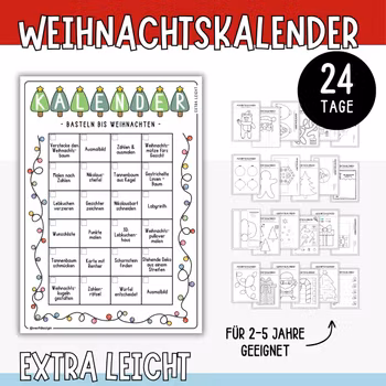 Bastel-Adventskalender - Extra leicht (24 Bastelvorlagen)