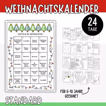 Bastel-Adventskalender - Standard (24 Bastelvorlagen)
