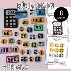 Bügelperlen-Vorlagen - Spielgeld & Kasse