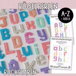 Bügelperlen-Vorlagen - Alphabet A-Z & ÄÖÜ ß