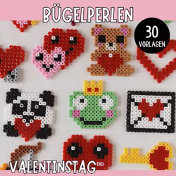 30 Perlenvorlagen - Valentinstag-Bügelperlen