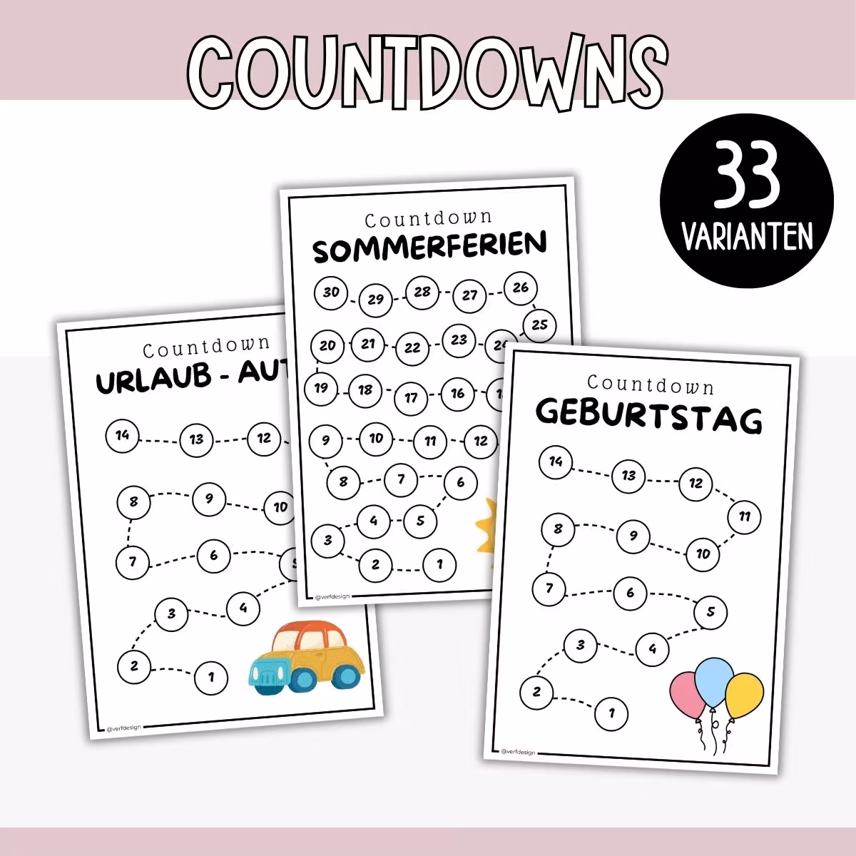 Countdowns - 33 Varianten