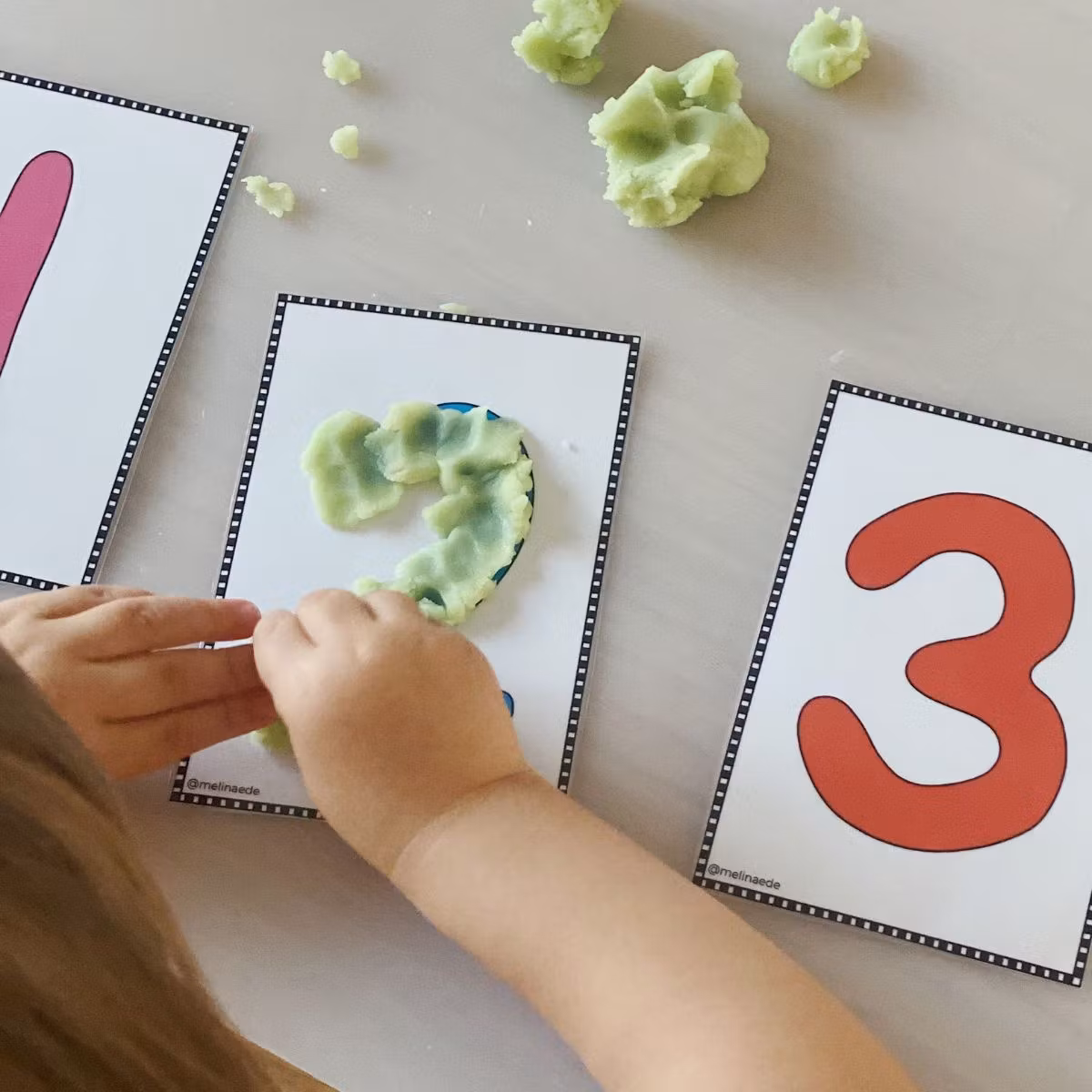 123-Karten für Knete