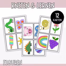 Karten mit Figuren für Knete