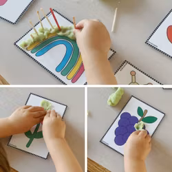 Karten mit Figuren für Knete