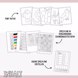 Ausmalen mit Würfel - Tiere