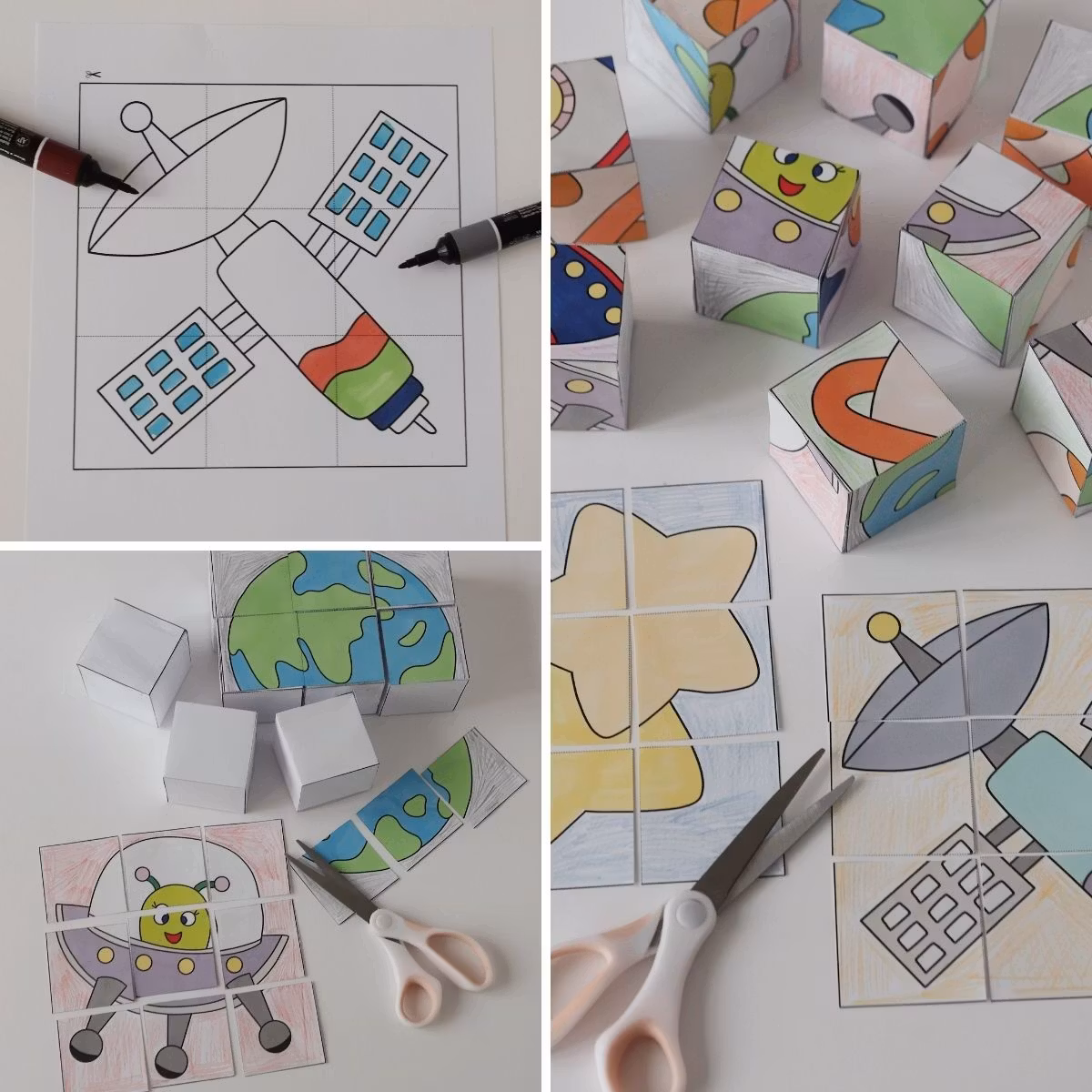 3D-Puzzle für Kinder (9 Würfel) - Weltraum