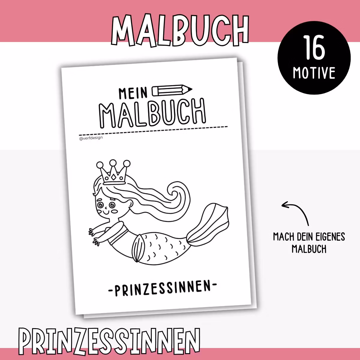 Prinzessinnen-Malbuch - 16 Ausmalbilder zum Ausdrucken