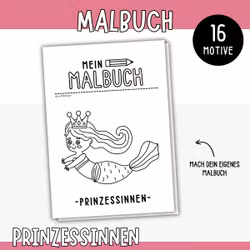 Prinzessinnen-Malbuch - 16 Ausmalbilder zum Ausdrucken