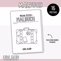 Urlaub-Malbuch - 16 Ausmalbilder zum Ausdrucken