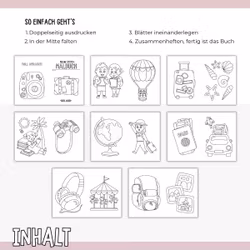 Urlaub-Malbuch - 16 Ausmalbilder zum Ausdrucken