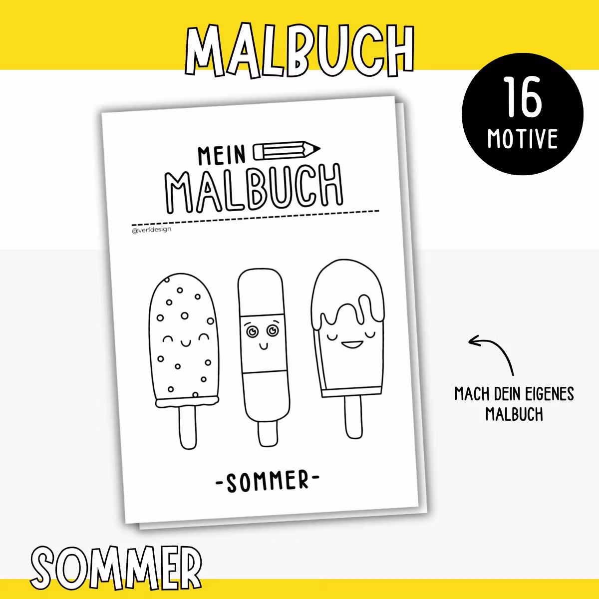 Sommer-Malbuch - 16 Ausmalbilder zum Ausdrucken