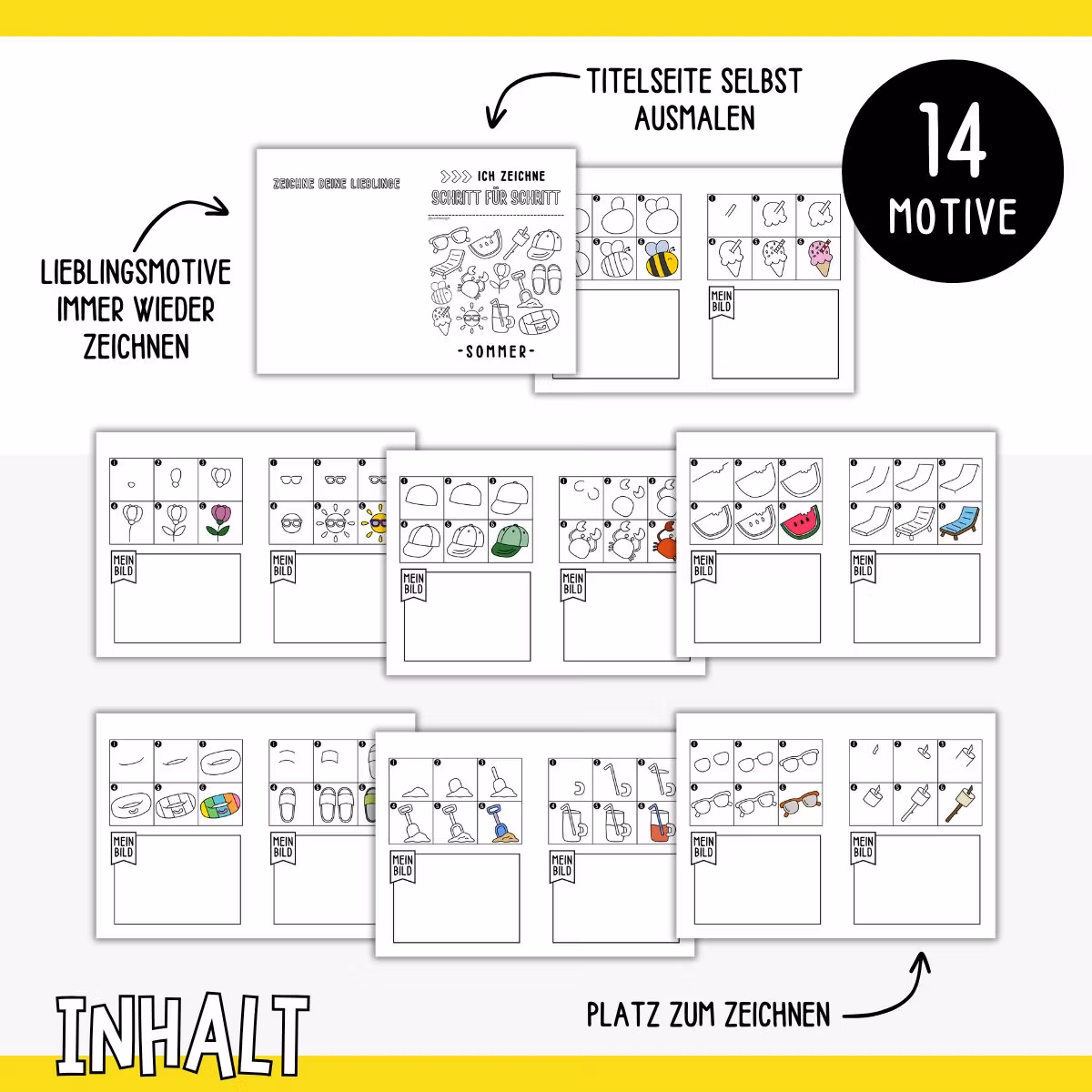 Zeichenbuch Schritt für Schritt - Sommer